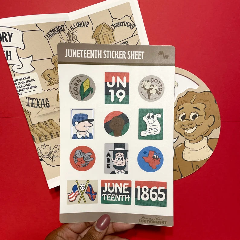 Juneteenth Sticker Map, Sheet, and Spinner