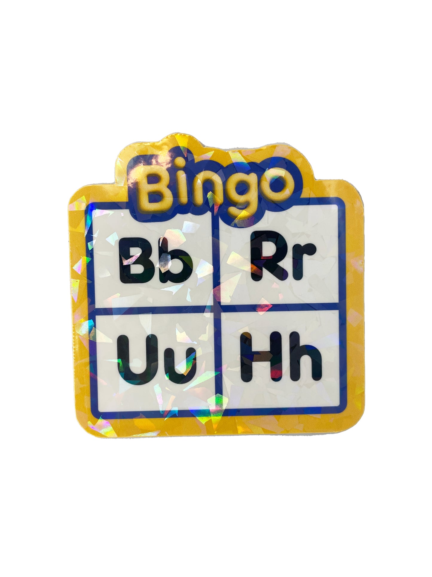 Emotionally Burdened Bingo - Holographic Sticker: Bruh