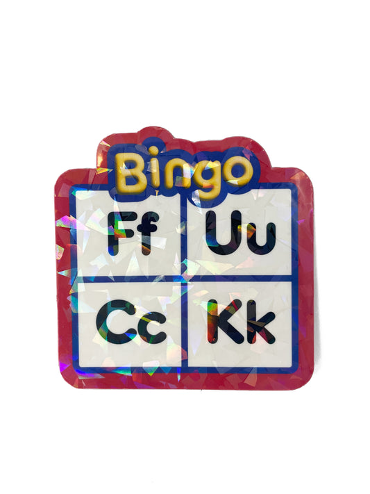 Emotionally Burdened Bingo - Holographic Sticker: Fuck